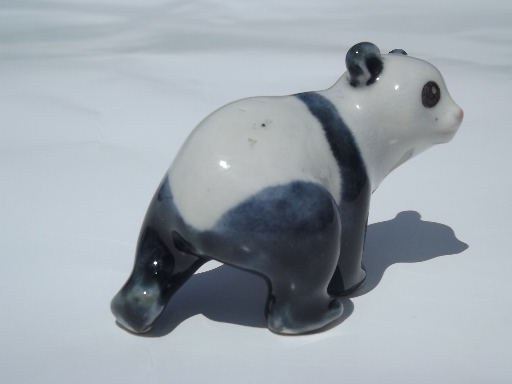 Old China mark vintage ceramic giant panda miniature animal figurine