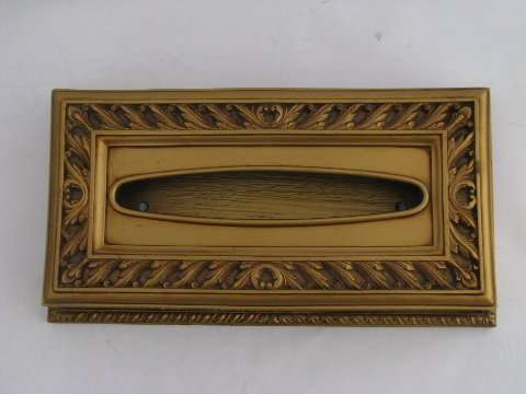 Ornate gold florentine style tissue box cover, 60s vintage