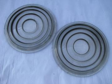 Pair of mid-century vintage fresnel lenses for industrial studio task lights