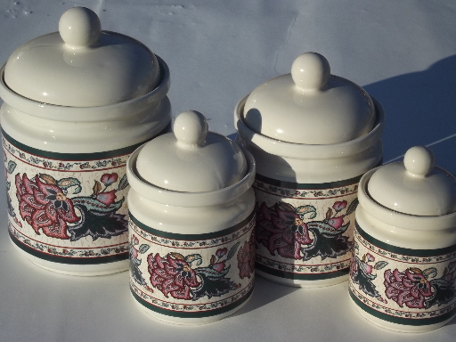 Paisley Garden kitchen canisters set, Preferred Stock ceramic