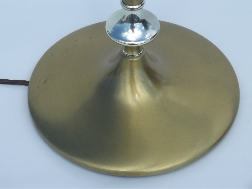 Parzinger era brass table lamps pair, mid-century vintage Empire labels