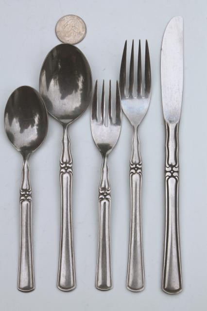 pattern #66 silverware, Orleans silver vintage Japan stainless steel flatware lot