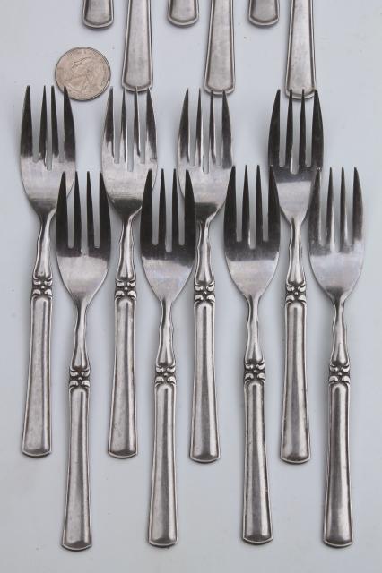 pattern #66 silverware, Orleans silver vintage Japan stainless steel flatware lot