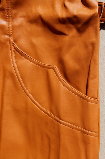 Plus size vintage ladies leather look leatherette belted jacket & shoulder bag