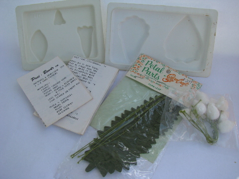 Pretty petals vintage, 70s - 80s craft kit for making silk flowers