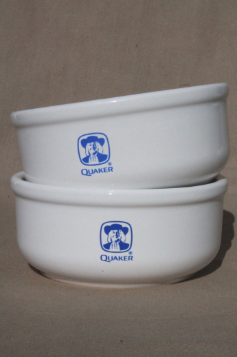 Quaker Oats oatmeal bowls, vintage Waechtersbach pottery made in Spain