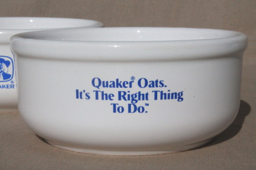 Quaker Oats oatmeal bowls, vintage Waechtersbach pottery made in Spain