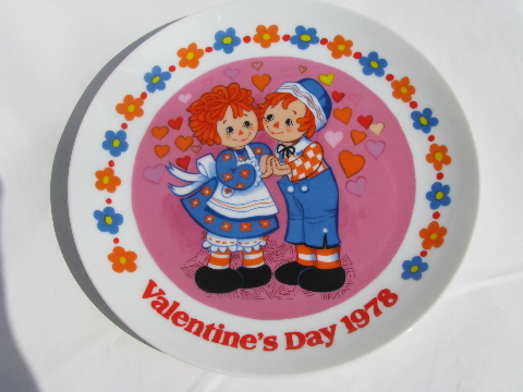 Raggedy Ann collector plates, Mother's Day 1977, Valentine's Day 1978