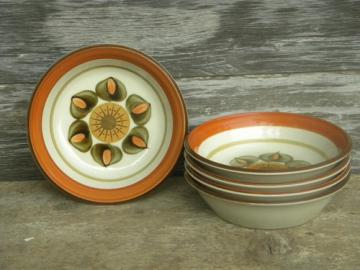 Retro 1960s Melba stoneware soup bowls hippie vintage Dura-stone Japan