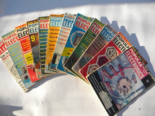 Retro 1960s vintage Popular Electronics magazine full year w/radio&audio projects