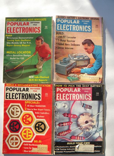 Retro 1960s vintage Popular Electronics magazine full year w/radio&audio projects