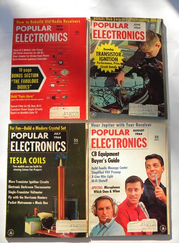 Retro 1964 vintage Popular Electronics magazines w/DIY projects