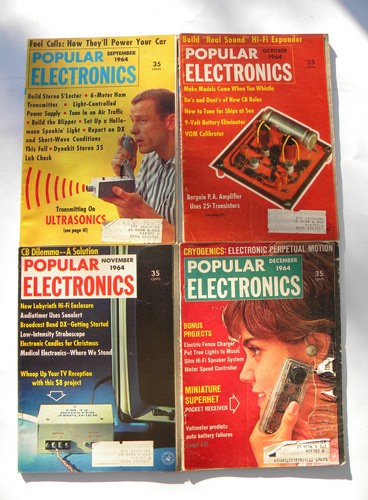 Retro 1964 vintage Popular Electronics magazines w/DIY projects