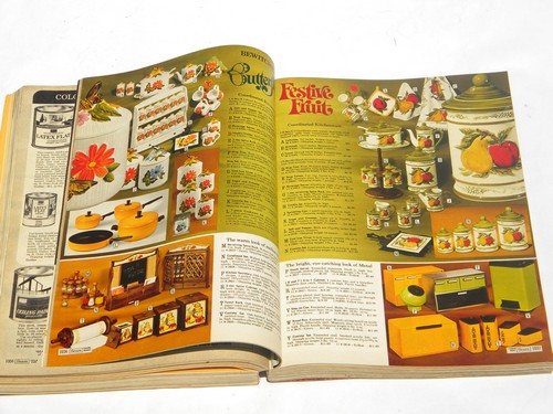 Retro 1972 Sears catalog w/flower power kitchen & tableware, tools etc