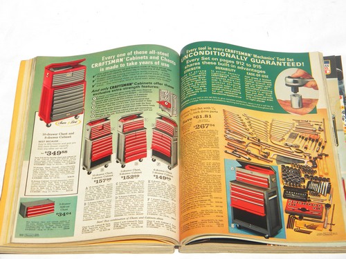 Retro 1972 Sears catalog w/flower power kitchen & tableware, tools etc