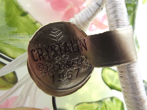 Retro 60s colored Italian lucite plastic flowers, vintage Crystalin