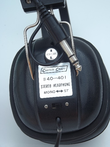 Retro 60s dj stereo headphones, Carter-Craft 40-401, made in Japan