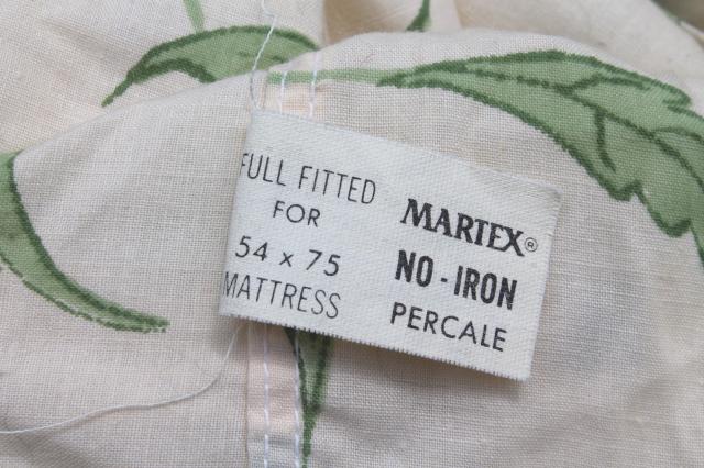 retro 70s 80s vintage flowered print bed sheets & pillowcases, Martex cotton blend