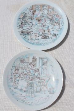 retro 70s vintage Haviland Limoges china plates, Mother's Day Breakfast & The Wash