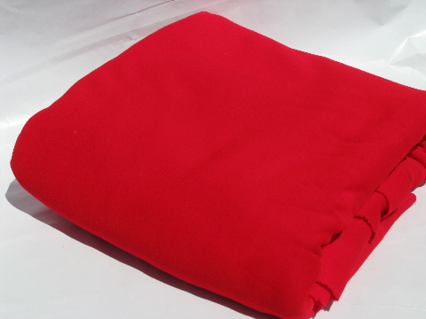 Retro 70s vintage polyester double knit fabric, apple red poly