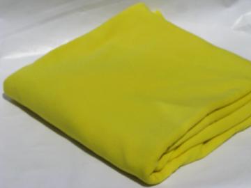 Retro 70s vintage polyester double knit fabric, banana yellow poly
