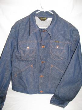 Retro 70s vintage Wrangler western wear cowboy / rancher's denim jacket