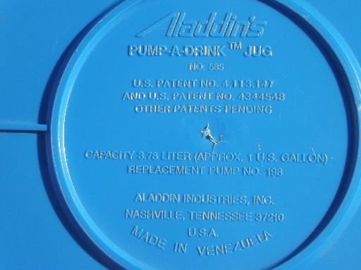 Vintage Aladdin Pump-a-drink Retro Thermos W/ Glass Insulator