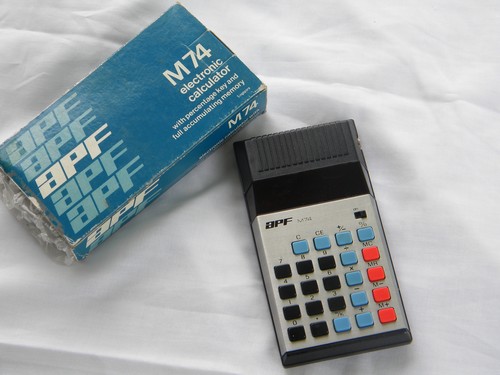 Retro APF model M74 calculator w/ red LED display & original box