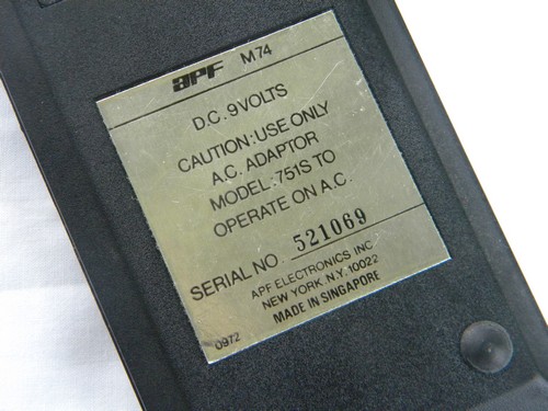 Retro APF model M74 calculator w/ red LED display & original box