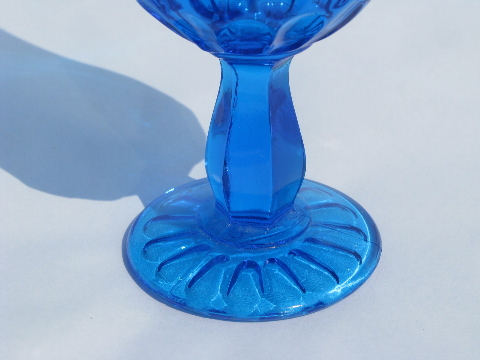 Retro aqua blue glass bud vase, 60s mod vintage Fenton or Westmoreland