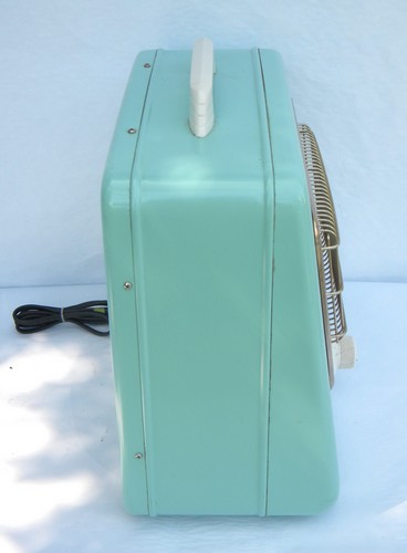 Retro aqua turquoise Arvin electric space heater, early 1950s vintage