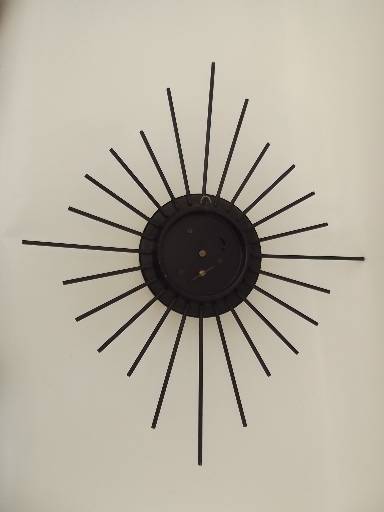 Retro atomic starburst wall clock with 8 day movement vintage mid-century