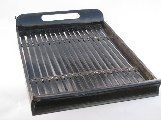 Retro black lacquer bamboo serving tray for tiki bar drinks or sushi