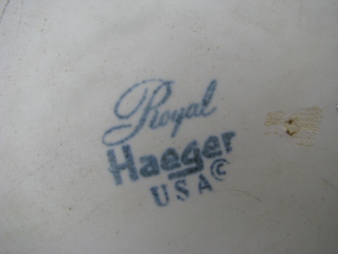 Retro blue morocco matte white Haeger pottery canister set, 60s mod