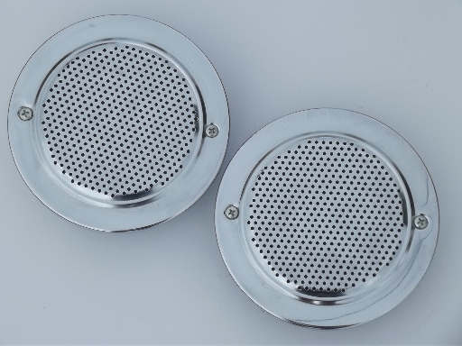 Retro car speakers with chrome grills, Vintage speakers for your hotrod or RV
