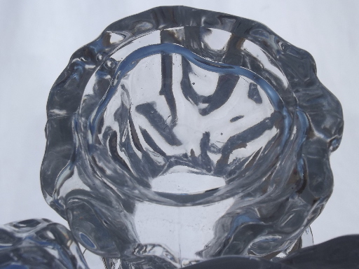 Retro crystal ice glass vases, Scandinavian modern vintage art glass