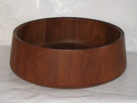 teak stave bowl mod shape retro wood danish modern