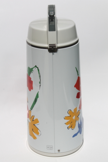 Vintage Armbee Airpot Retro Flowers Thermos Canister Hot Cold