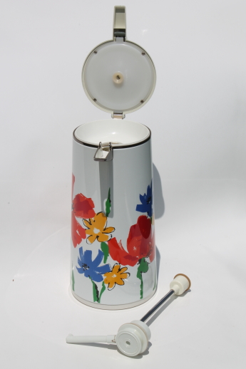 Vintage Thermos 70s Retro Stripe Airpot Beverage Dispenser Vintage Coffee  Pot Pump Dispenser 1 Liter Model 2645 