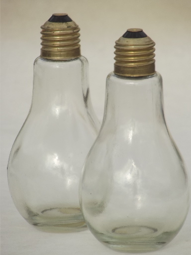 Retro glass light bulb salt & pepper shakers set, steampunk style S&P!