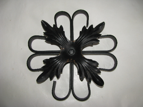 Retro gothic vintage black iron flower / key wall hangings for spanish castle!