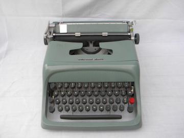 Retro green Underwood-Olivetti Studio 44 typewriter w/case 1960s vintage