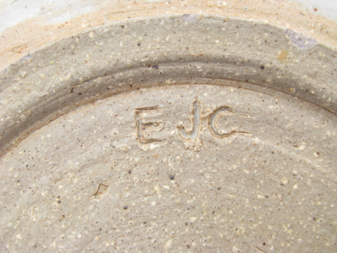 Retro hand-thrown stoneware pottery plates & pots, studio signed