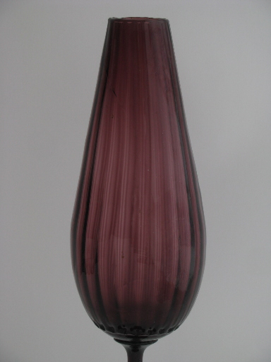 Retro Italian art glass goblet vase, 60s vintage amethyst purple color