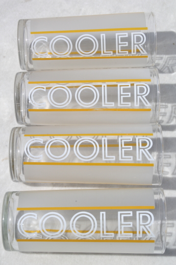 Retro Libbey COOLER glasses, tall tumblers set of coolers for summer drinks