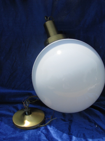 Retro lighting, 60s mod big round ball hanging lamp, vintage ceiling fixure