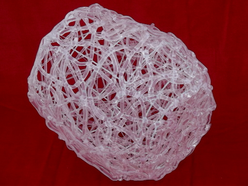 Retro lucite spaghetti string vase or pen holder, mod white plastic