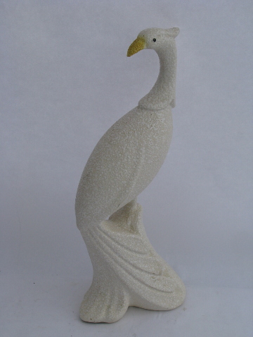 Retro mid-century vintage tall ceramic bird statue, large ChinaCraft figurine