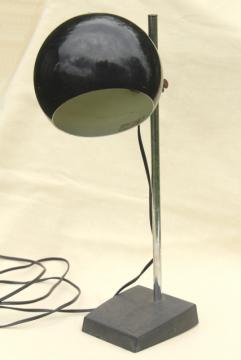 retro mod eyeball light 60s - 70s vintage Tensor adjustable desk lamp w/ ball shade