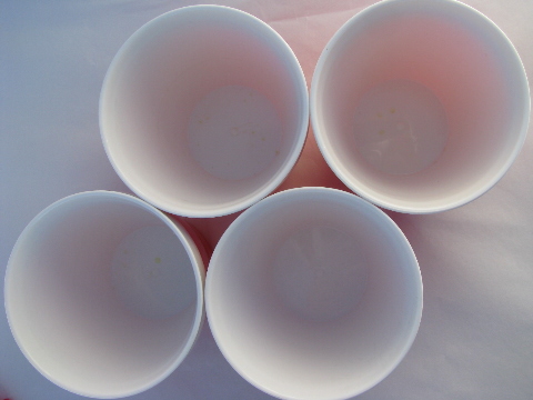 Retro starbursts insulated orange plastic tumblers, thermoware vintage